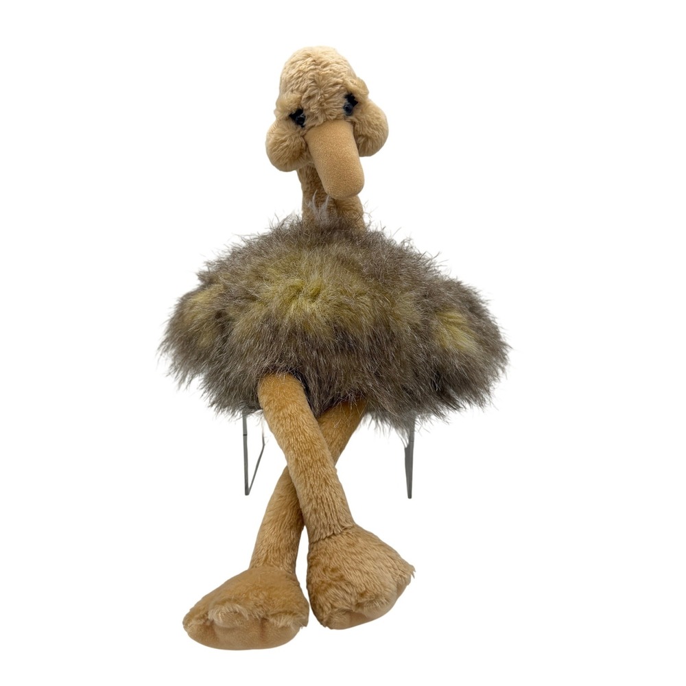 Gund Dazzling Ostrich Plush Stuffed Animal Bird Tan Brown 16" plushy plush toy
